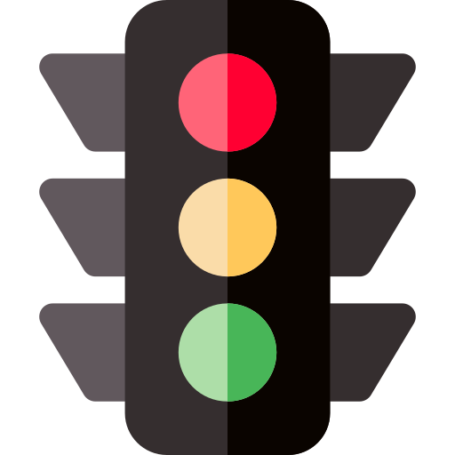 verkeerslichten Basic Rounded Flat icoon