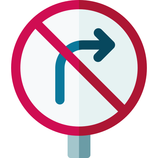 No turn right Basic Rounded Flat icon