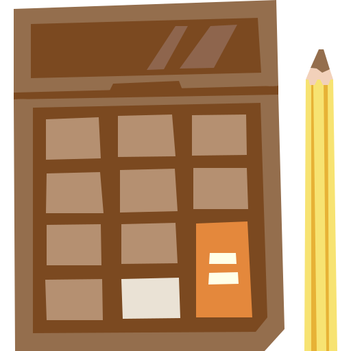 calcolatrice Cartoon Flat icona