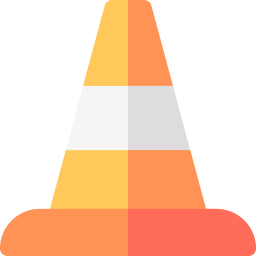 cone de tráfego Basic Rounded Flat Ícone