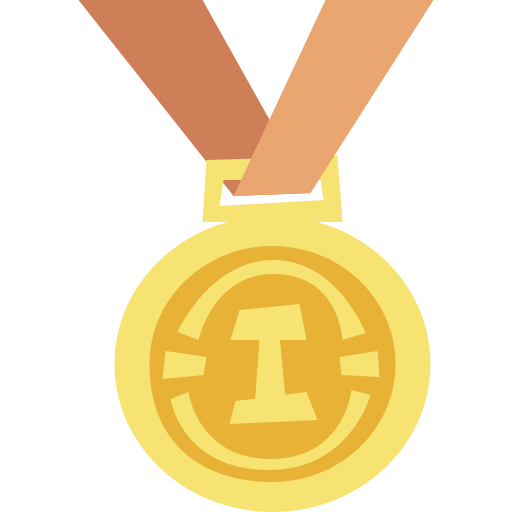 medaille Cartoon Flat icoon