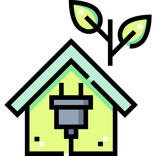 hogar ecológico Detailed Straight Lineal color icono