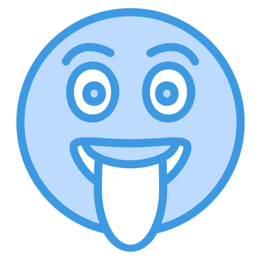 lengua fuera Generic Blue icono
