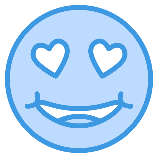 Heart face Generic Blue icon