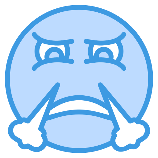 Angry face Generic Blue icon