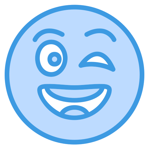 knipogend gezicht Generic Blue icoon