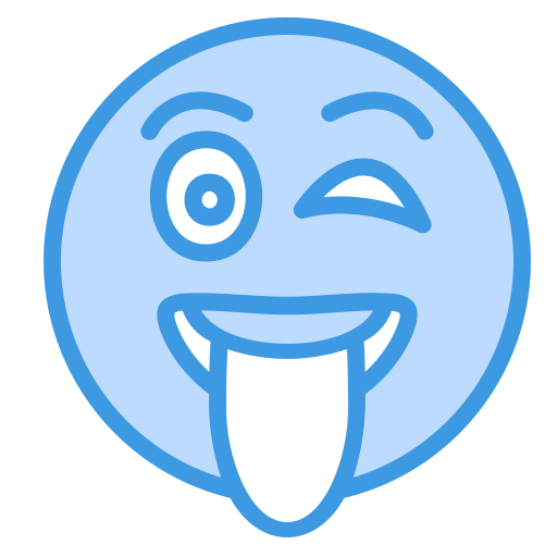 Winking face Generic Blue icon