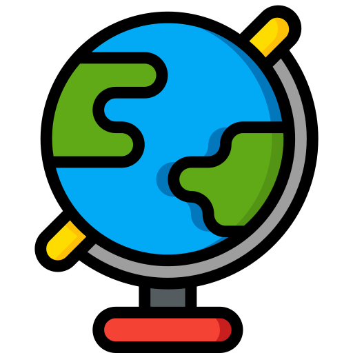 wereldbol Basic Miscellany Lineal Color icoon