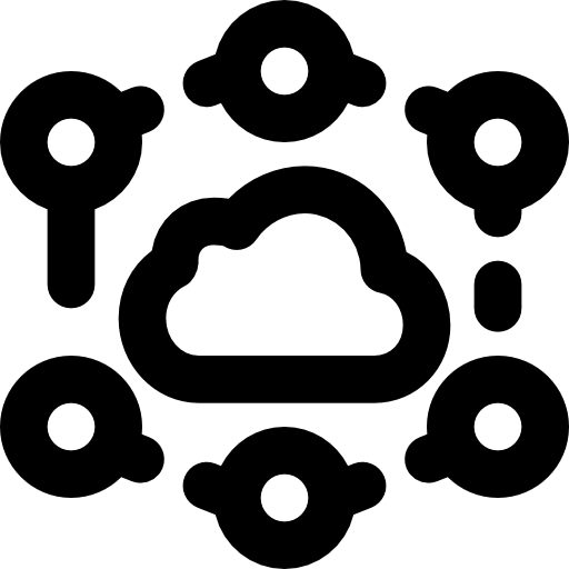 cloud computing Basic Black Outline icoon