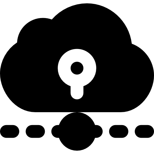 computación en la nube Basic Black Solid icono