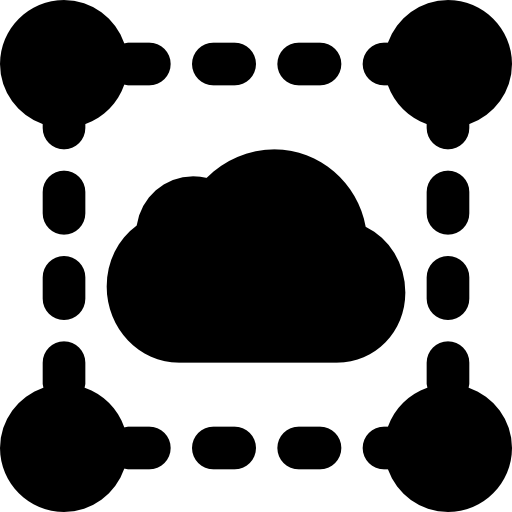 Cloud computing Basic Black Solid icon