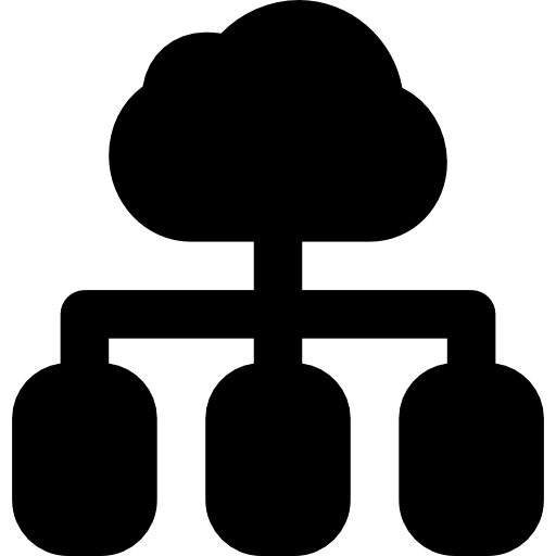 computación en la nube Basic Black Solid icono