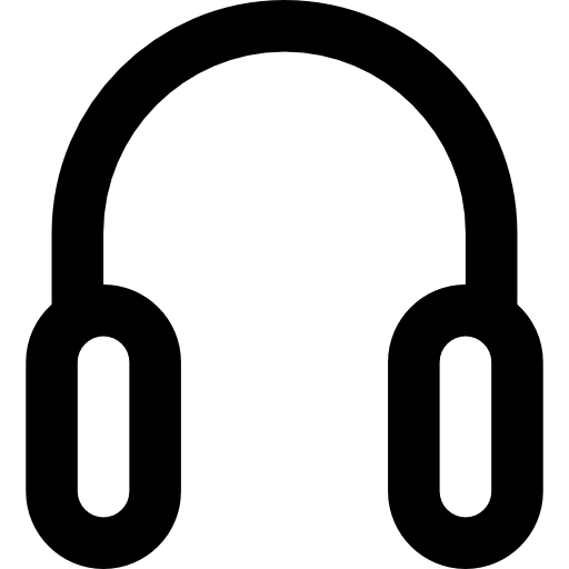 słuchawki Basic Black Outline ikona
