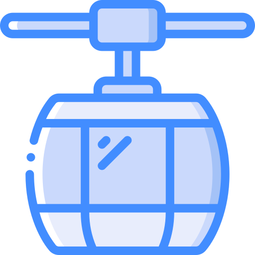 Cable car Basic Miscellany Blue icon