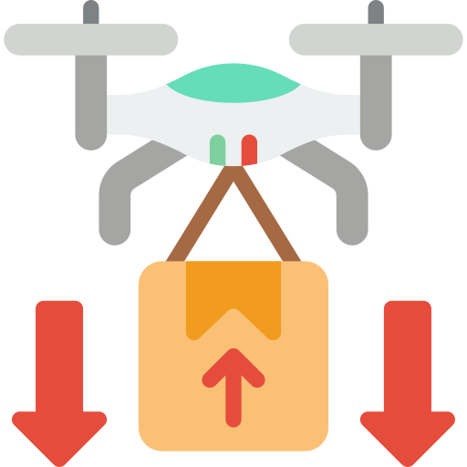 entrega de drones Basic Miscellany Flat icono