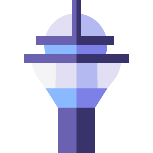 Control tower Basic Straight Flat icon
