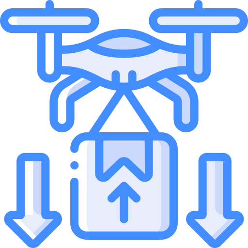 Drone delivery Basic Miscellany Blue icon