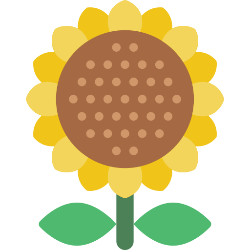 Sunflower Basic Miscellany Flat icon