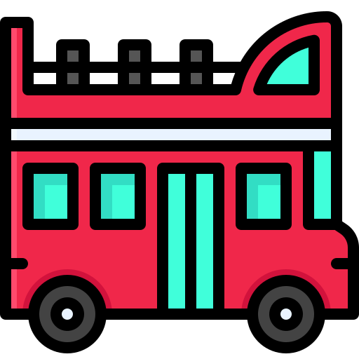 autobus à impériale Generic Outline Color Icône