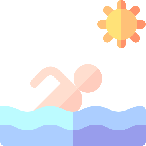 nadando Basic Rounded Flat icono
