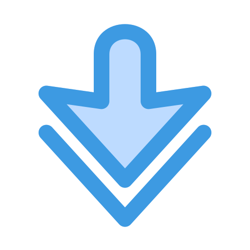 Down arrow Generic Blue icon