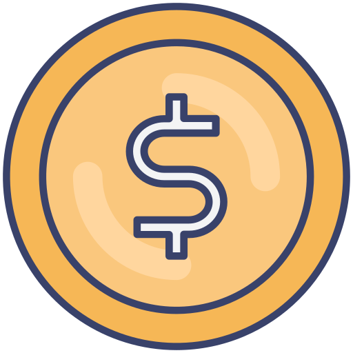 Dollar coin Roundicons Premium Lineal Color icon