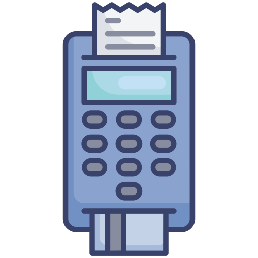máquina de tarjeta de crédito Roundicons Premium Lineal Color icono