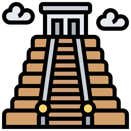 chichen itza pyramide Meticulous Lineal Color icon
