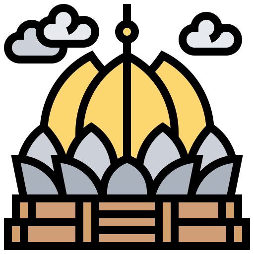 Świątynia lotosu Meticulous Lineal Color ikona