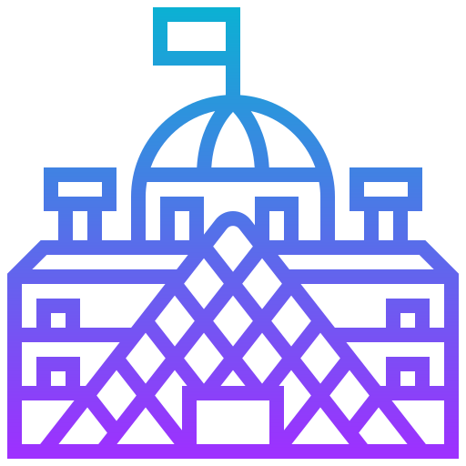 pirámide del louvre Meticulous Gradient icono