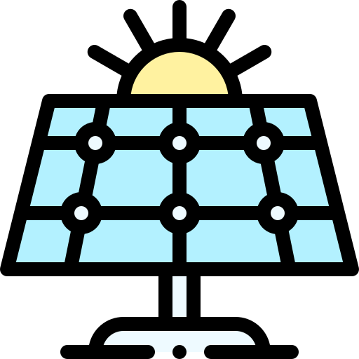 태양 전지 패널 Detailed Rounded Lineal color icon