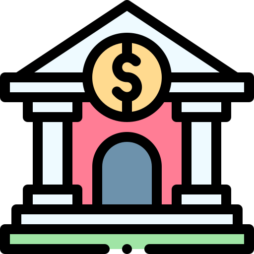 bank Detailed Rounded Lineal color icon