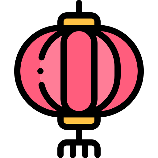 Chinese lantern Detailed Rounded Lineal color icon