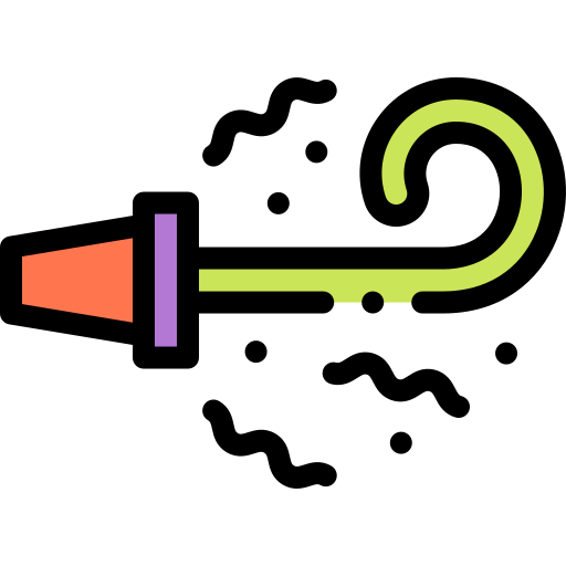 Party blower Detailed Rounded Lineal color icon