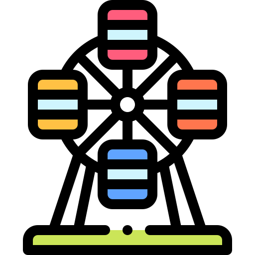 Ferris wheel Detailed Rounded Lineal color icon