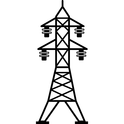 linea elettrica con quattro isolatori  icona