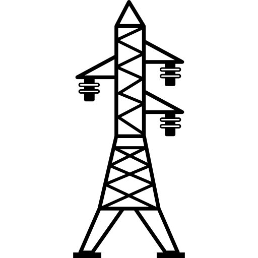 transmissielijn met drie isolatoren  icoon