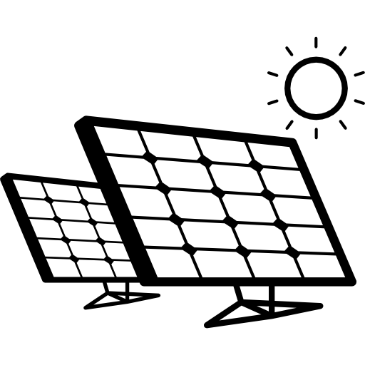 zonnepanelen paar in zonlicht  icoon