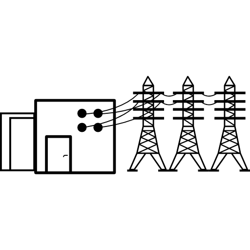 전력선이있는 전력 하우징  icon
