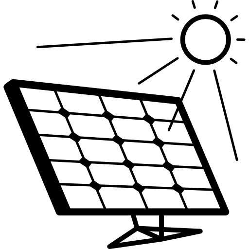 panneau solaire au soleil  Icône