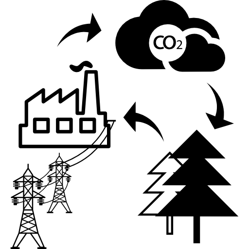 Cycle sketch of bio mass into energy  icon