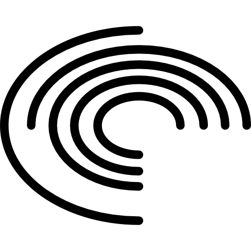 Electronic board with concentric circles  icon