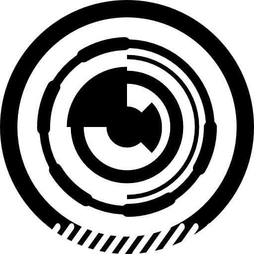 Circle of printed electronic circuit  icon
