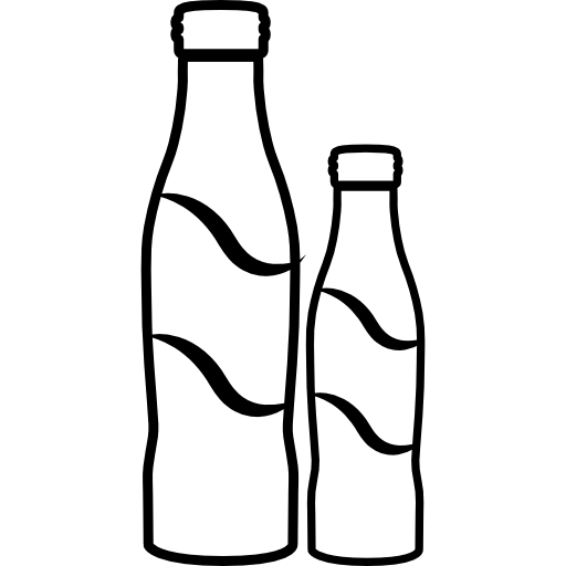Пара бутылок колы разных размеров  иконка