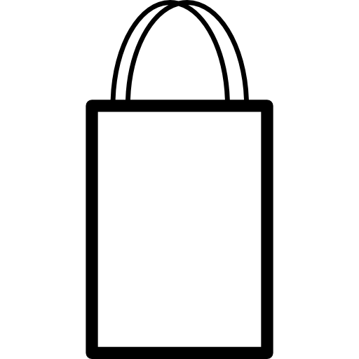 Shopping bag outline with double handle  icon