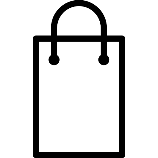 Shopping bag rectangular outline  icon