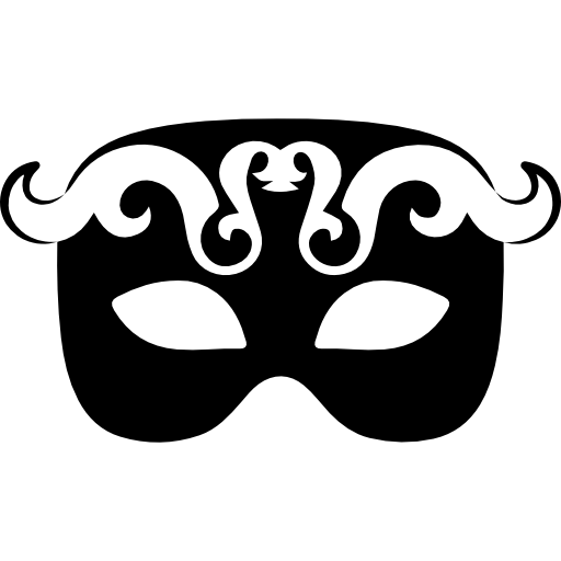 karnawałowa maska na oczy w kolorze czarnym z białymi zdobieniami  ikona