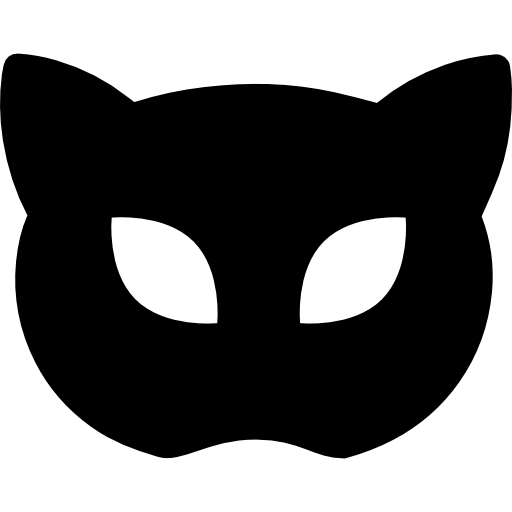 sagoma di maschera di carnevale come faccia di gatto  icona