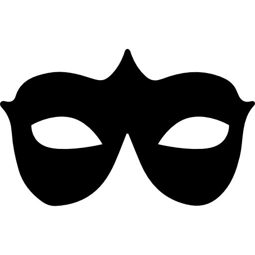 czarny kształt maski karnawałowej  ikona