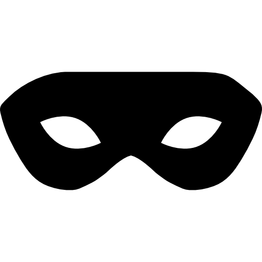maschera nera di carnevale per maschi  icona